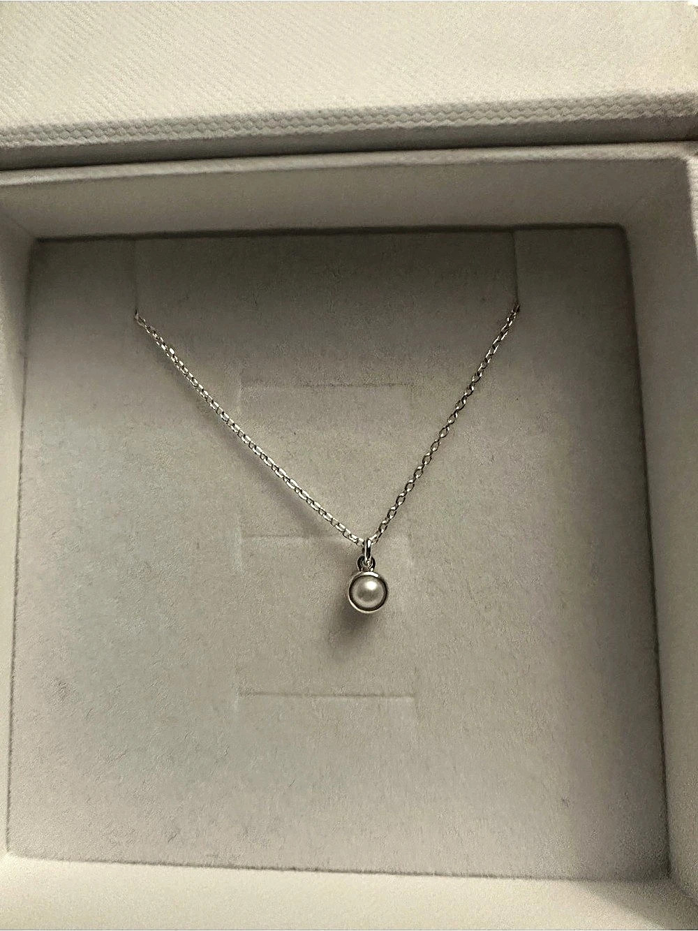 Mejuri Silver Pearl Pendant Necklace Like New